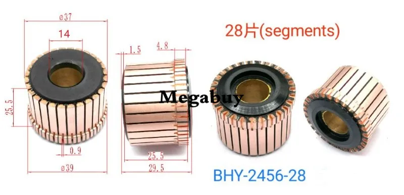 

14x37x29.5mm 28p Copper Bars Alternator Electric Motor Commutator Copper Commutator Armature Commutator 2456