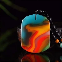 natural colorful jade plane brand pendant men and women all match sweater chain pendant jewelry