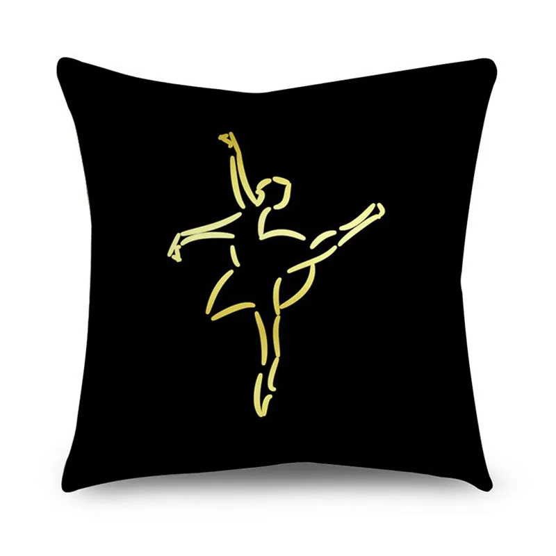 Cushion Cover Black Gold Polyester Pillow Car Decor Bedroom Color Series Fashion Element Case | Дом и сад