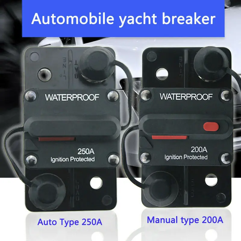 30A 40A 50A 60A 70A 80A 100A 120A 150A 200A 250A 300A Ампер автоматический выключатель предохранитель сброса для ребенка от 12 до 48V преобразователь автомобильной розетки постоянного тока Лодка Авто Водонепроницаемый