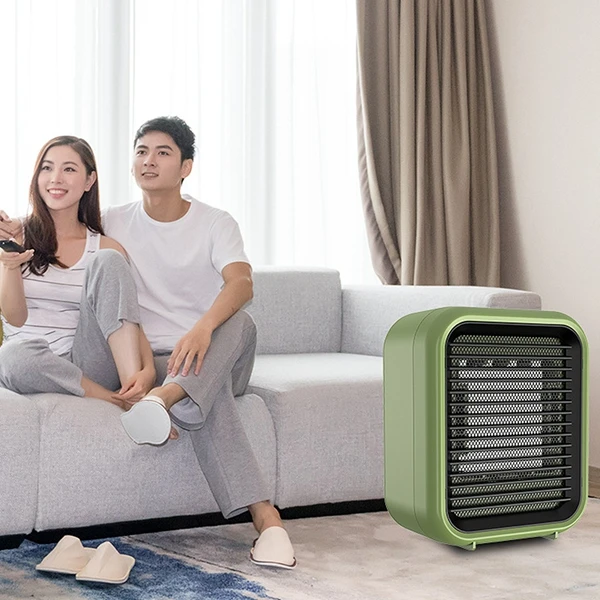 

Mini Heater Air Conditioner Heater Electric Home Heater Fan PTC Ceramic Heating Air Fan Heater for Winter (EU Plug)
