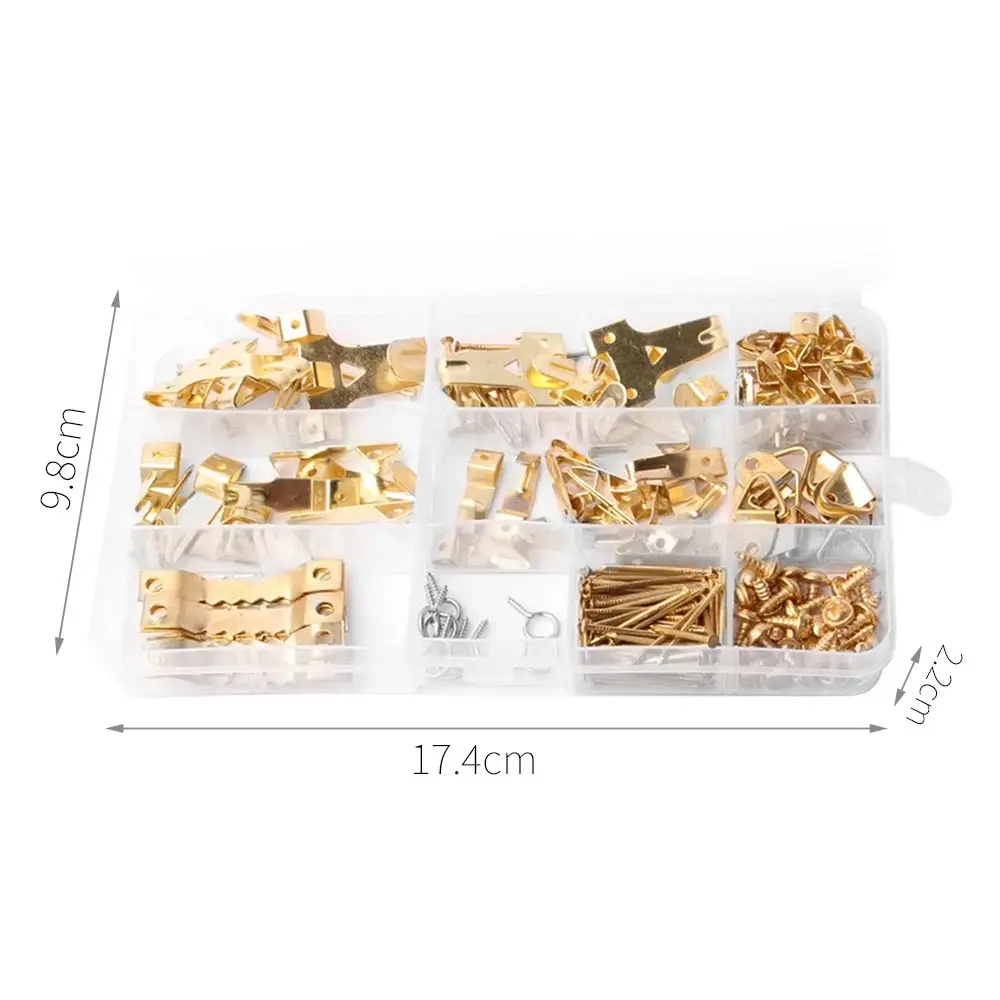 

Picture Hangers Picture Hooks Picture Hanging Hooks Screws Tools Organizer Convenient Durable 195pcs/set