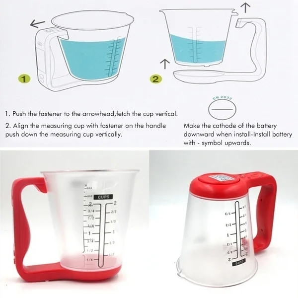 

4-In-1 Digital LCD Display 600ML Capacity Measuring Cup Detachable Kitchen Scales Beaker Electronic Food Weight Measurement Tool