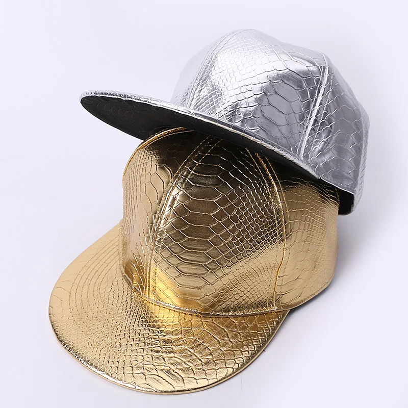 Кепка-бейсболка для мужчин и женщин кожаная бейсболка с блестящими золотистыми