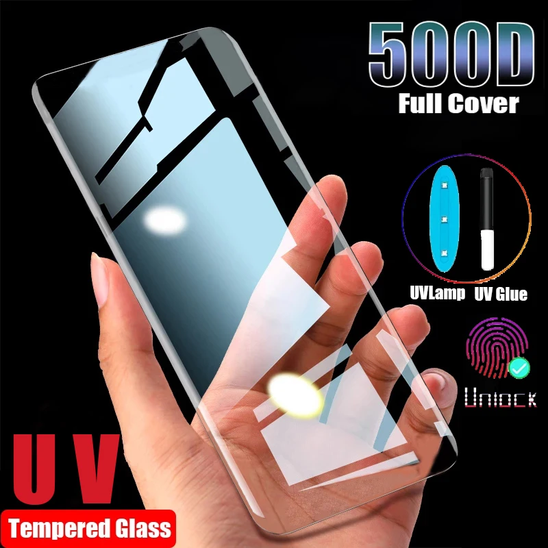 УФ протектор экрана из закаленного стекла для Samsung Galaxy S21 Plus Note 20 Ультра S10 S20 S
