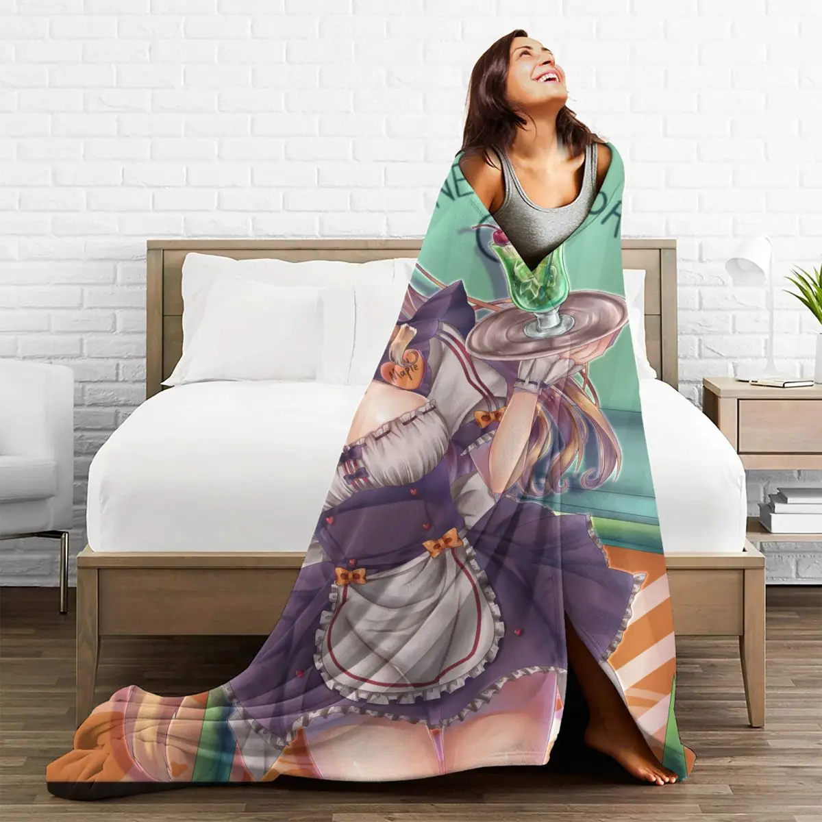 Maple Anime Plush Blanket Nekopara Sexy Gir Fashion Throw for Home 125*100cm Thin Quilt | Дом и сад