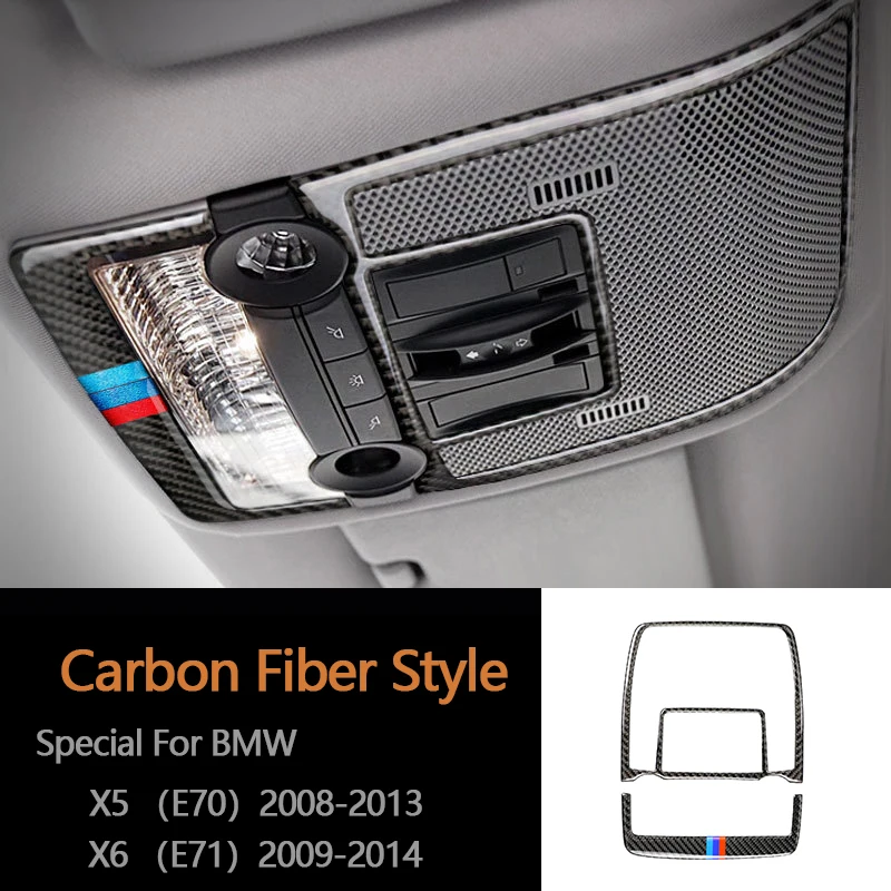 

Carbon Fiber Car Reading Light Dome Panel Decorative Frame Cover Trim For BMW X5 E70 X6 E71 Car Interior Accessories
