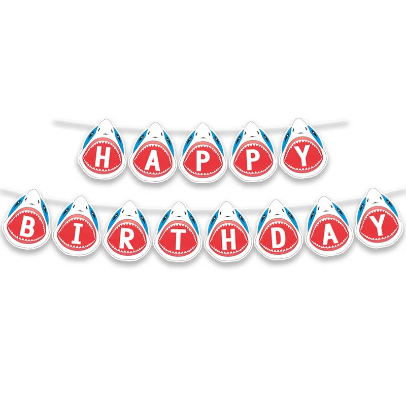 Баннер на день рождения для детей и взрослых мультяшный автомобиль Акула