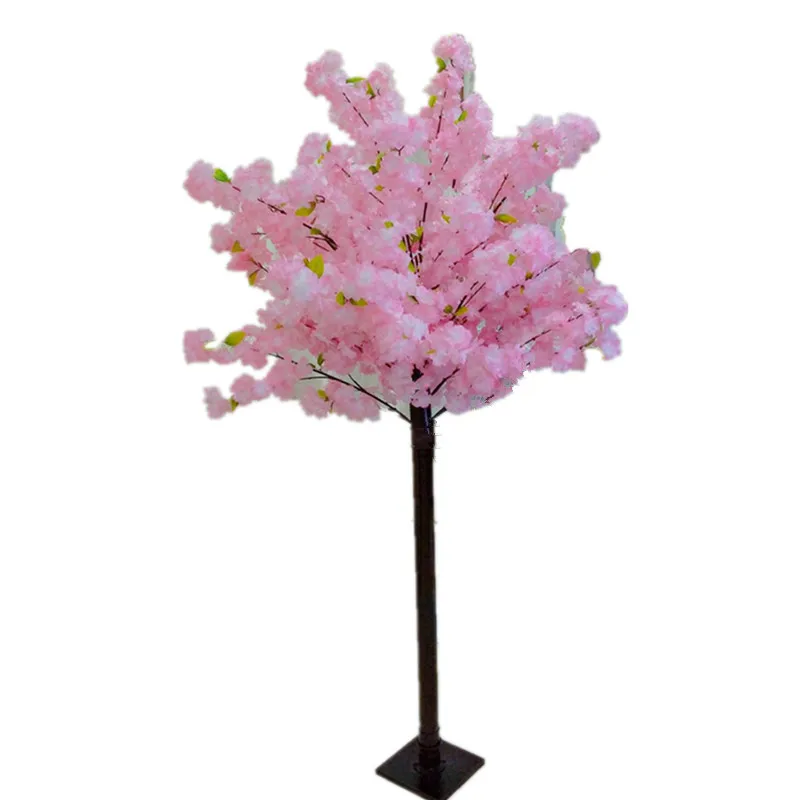 

5.9 Feet Height Pink Artificial Cherry Flower Tree With Green Leaf Fake Peach Wishing Landscape Trees For Home Garden Decoration