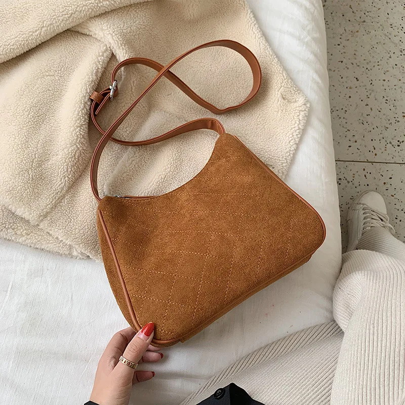 Winter Shoulder Bag Female 2019 New Luxury Vintage Designer Brand Messenger crossbody Frosted Suede Fashion Women Handbag | Багаж и сумки