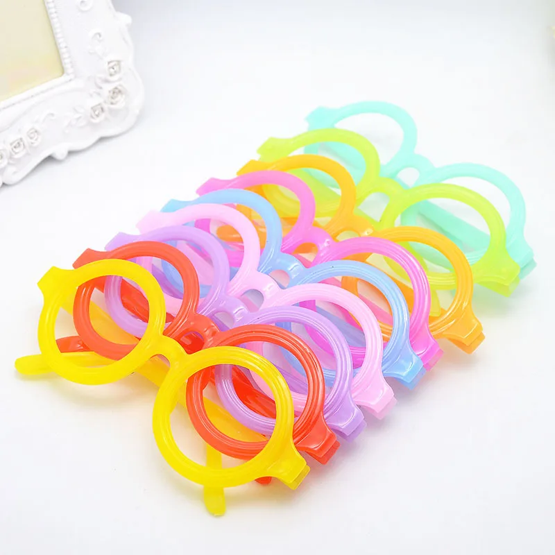 

30 шт., детские круглые очки без очков карамельных цветов