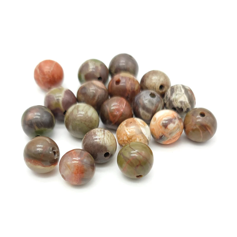

Natural Stone Flower Jaspers Agates Beads Round Loose Spacer Beads for Jewelry Making 8mm Bracelet Accessories
