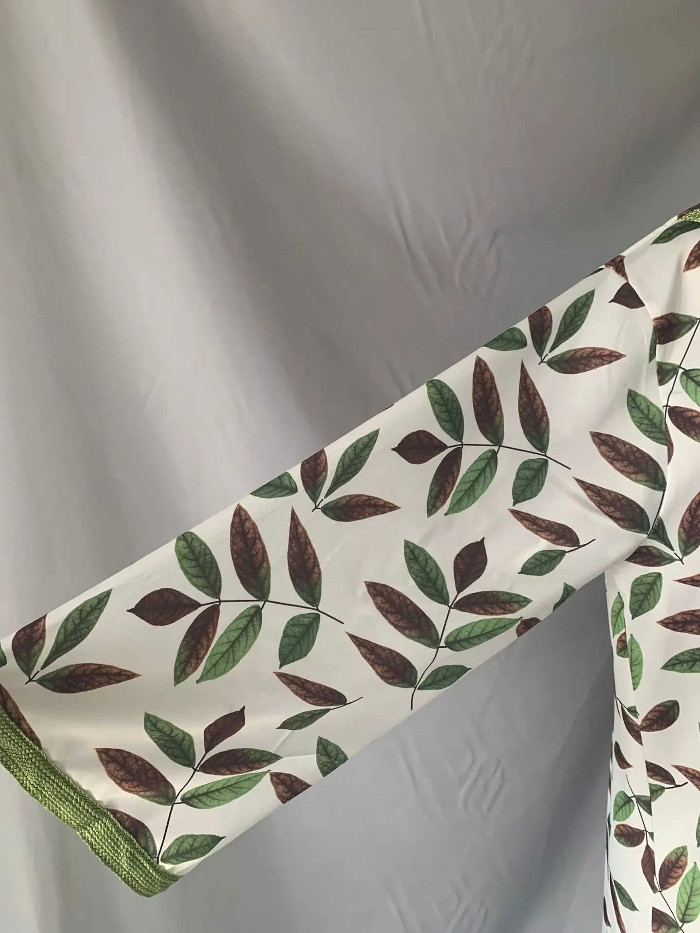 

Spring/Summer 2020 Turkey Arabian Green Leaf Printed Muslim Long Dress Abaya Dubai Women's Robe