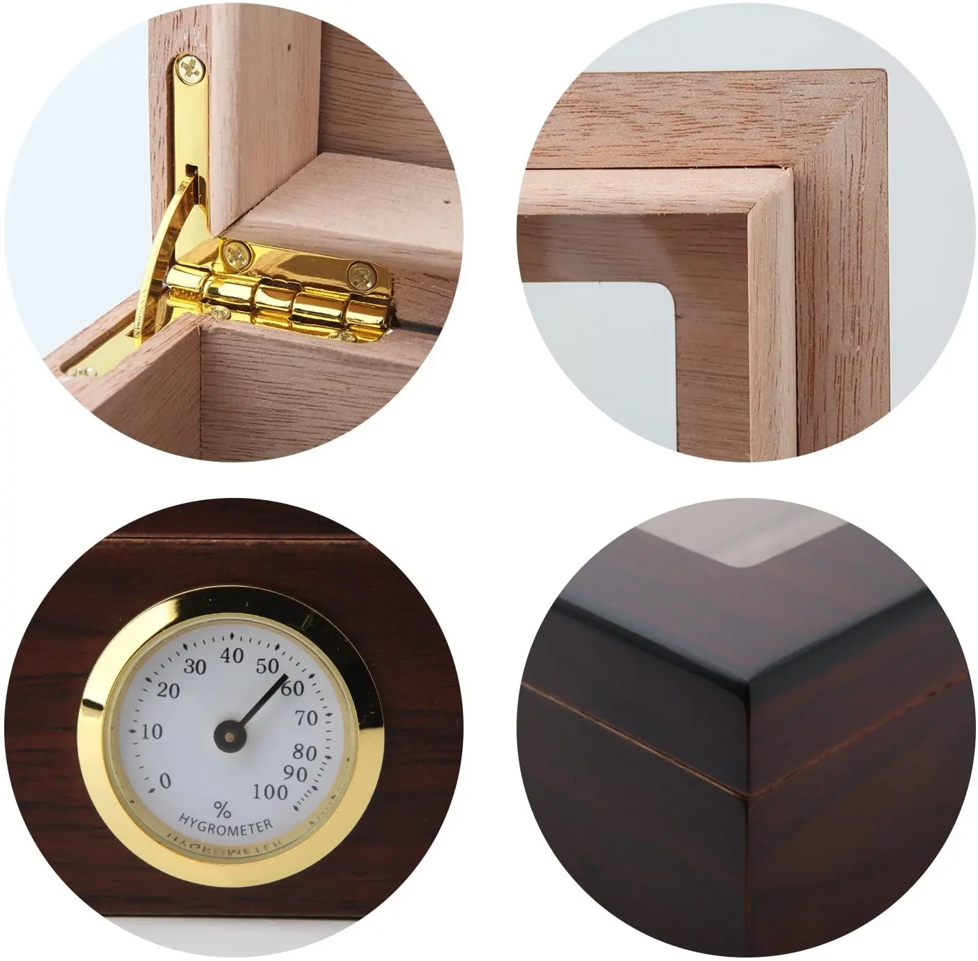 Хьюмидор для сигар роскошный деревянный чехол из закаленного стекла с