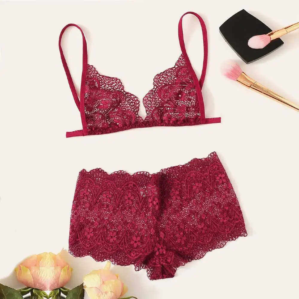 Женское сексуальное кружевное белье комплект нижнего белья модный однотонный