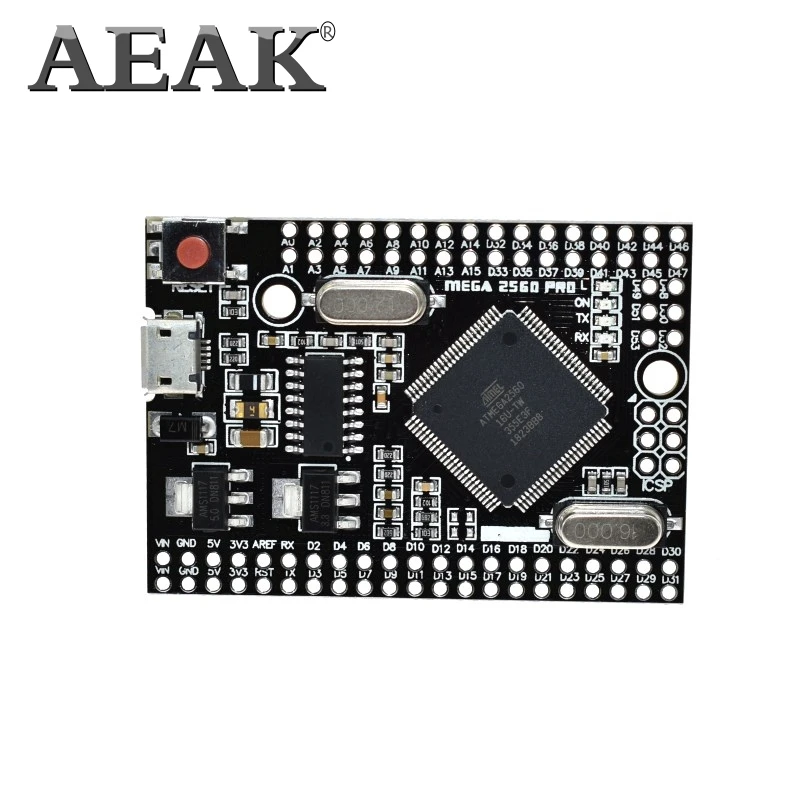 AEAK Mega 2560 PRO MINI 5 В(встраивание) CH340G ATmega2560-16AU с наконечниками, совместимыми с arduino Mega 2560