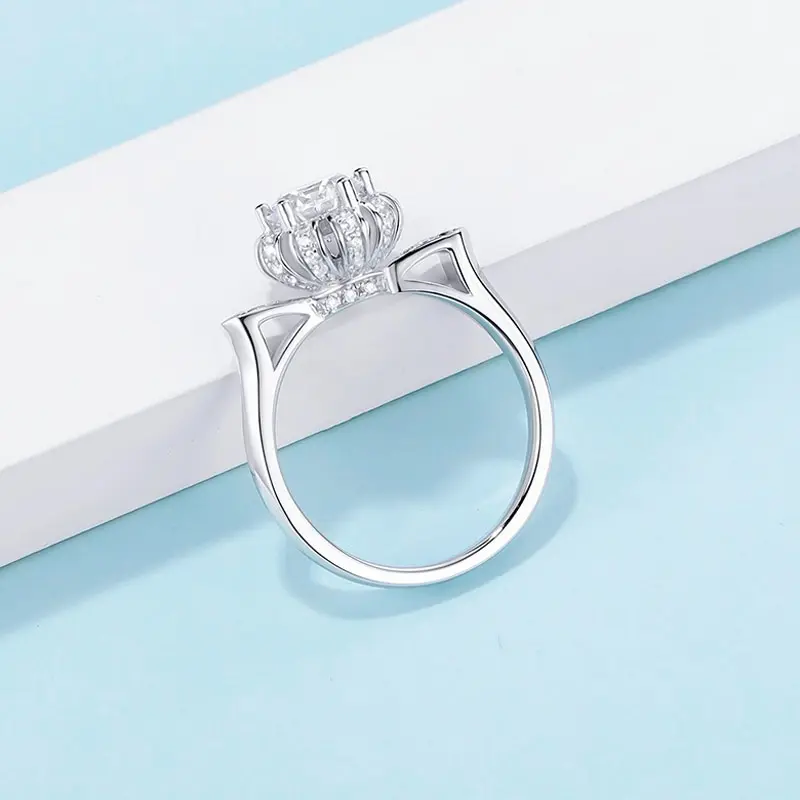 

Jazaz Luxury Real 1 Carat D Color Moissanite Bridal Rings 100% 925 Sterling Silver Sparkling Anniversary Gift Engagement B1012