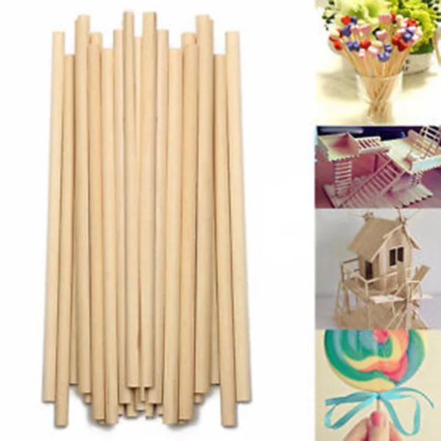 Round Wooden Sticks Crafts, Wooden Diy Craft Supplies