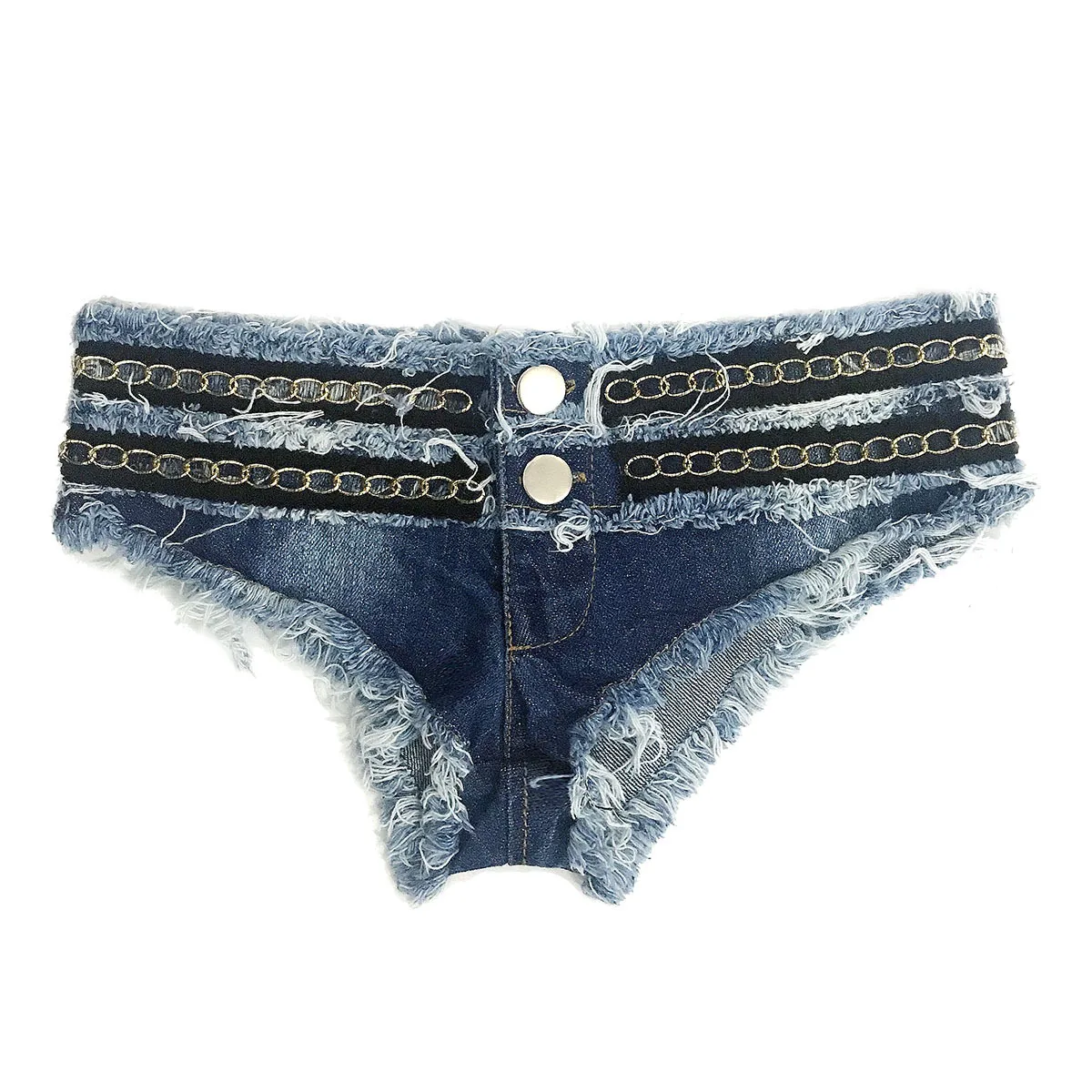 

New Blue Short En Jean Low Waist Button Szorty Damskie Jeansowe Sexy Tassel Women Short Jeans Nightclub Denim Women's Clothing