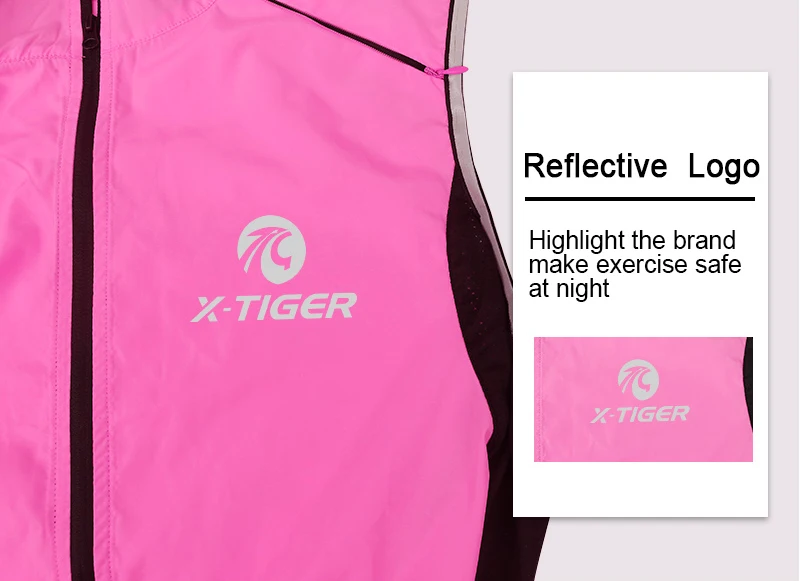 X-TIGER светоотражающий жилет для велоспорта, куртка, ветрозащитная велосипедная одежда, велосипедное шерстяное пальто, женская верхняя спортивная куртка без рукавов