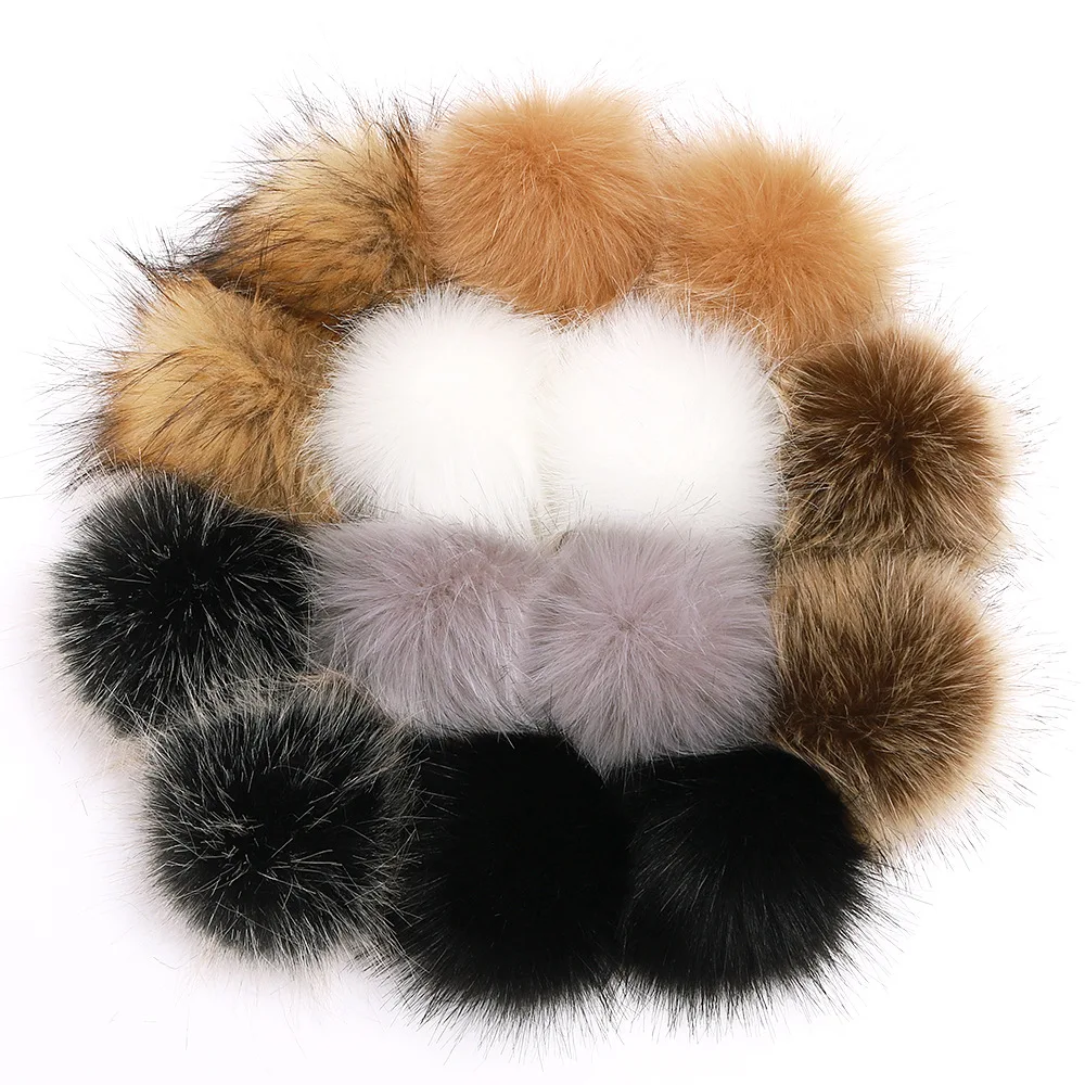 

12/14Pcs Fake Fox Fur Ball Hat Ball Pompom DIY Handmade Clothing Hat Accessories Beanies Shoes Decor