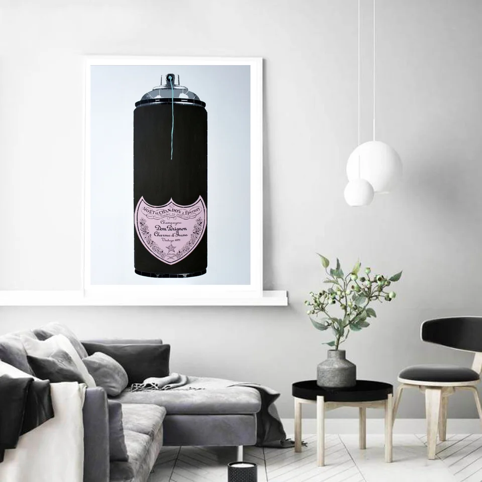 Настенная Картина на холсте с изображением роз шампанского скандинавские