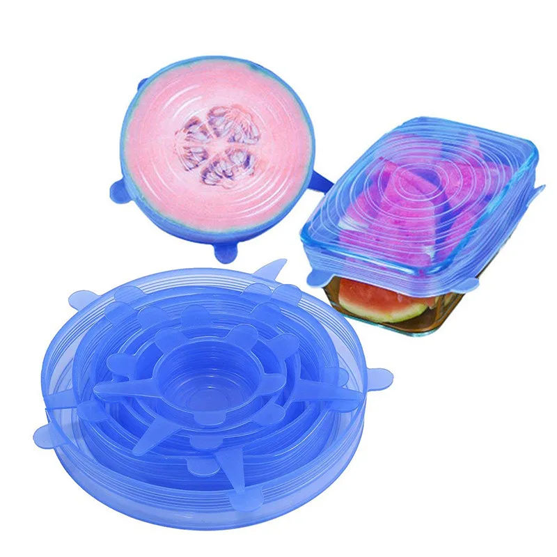 6 шт./компл. универсальная Силиконовая крышка сохраняющие свежесть силиконовые