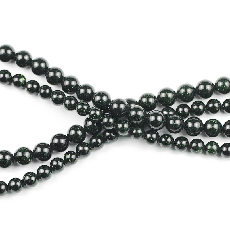 

4 6 8 10 12MM Natural Dark Green Sand Stone Round Loose Beads For Charm Jewellery Making DIY Bracelet Accessories Wholesale