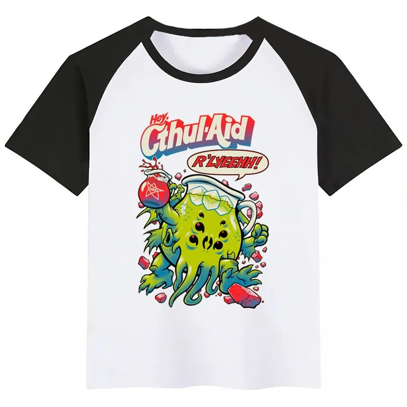 Детская футболка с принтом Cthulhu забавная мультипликационная кавайная девочка