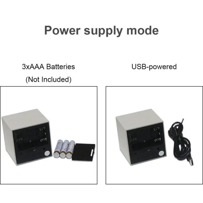 Деревянный светодиодный Будильник будильник с контролем температуры и звука