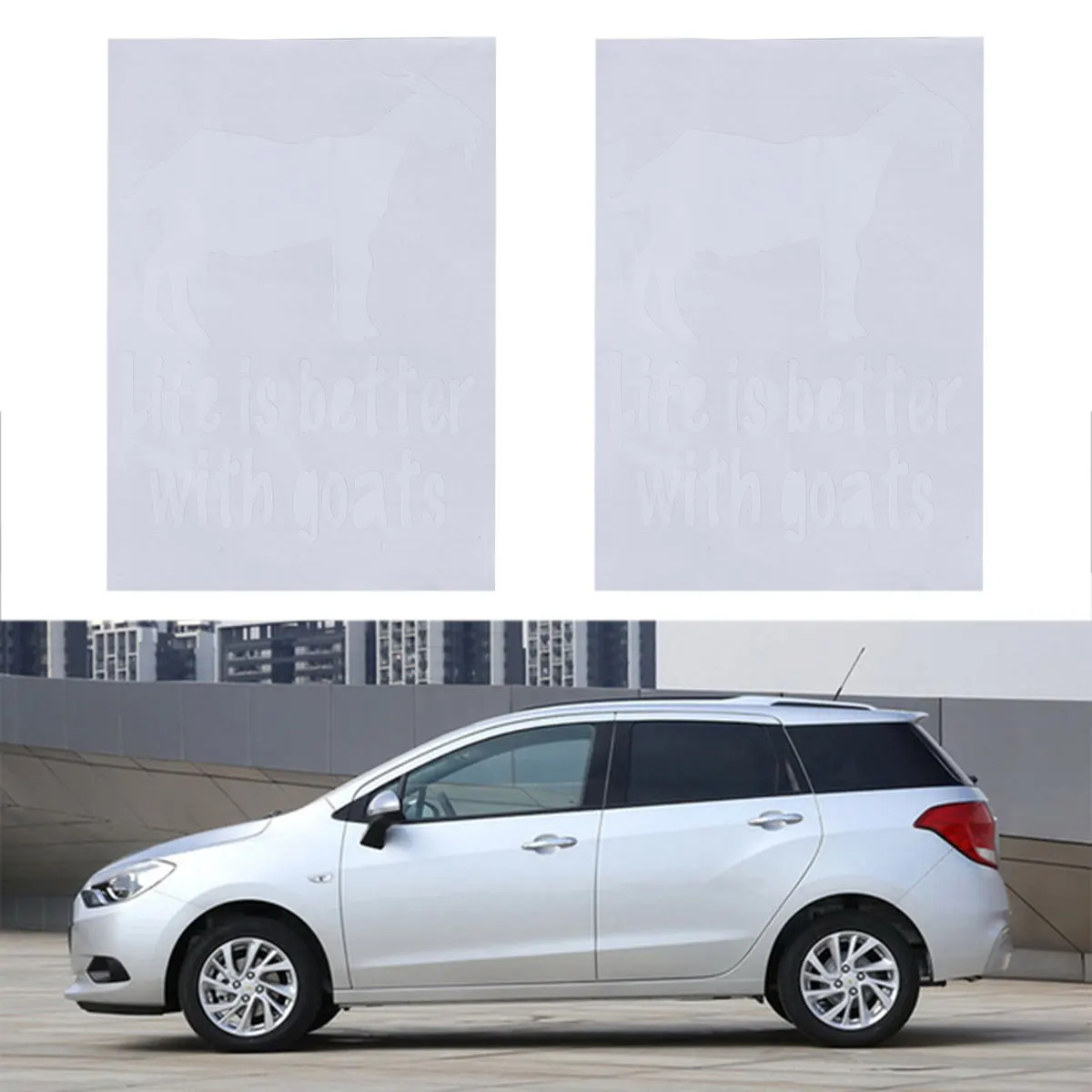 Смешные наклейки Жизнь лучше с козами наклейка автомобиля веселый отражающий декор бампера на.