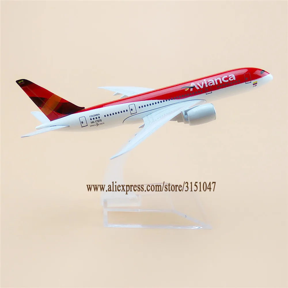 16 см Air Colombia Red Avianca 787 Boeing Airways Airlines металлический сплав модель самолета литье под