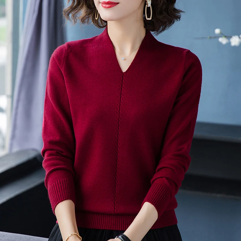 Модный женский свитер 2021 вязаный с длинным рукавом женские топы пуловер топ