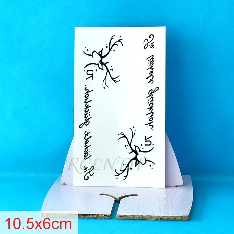 Водостойкая Временная тату-наклейка с рогами слова буквы тату-наклейки флэш-тату