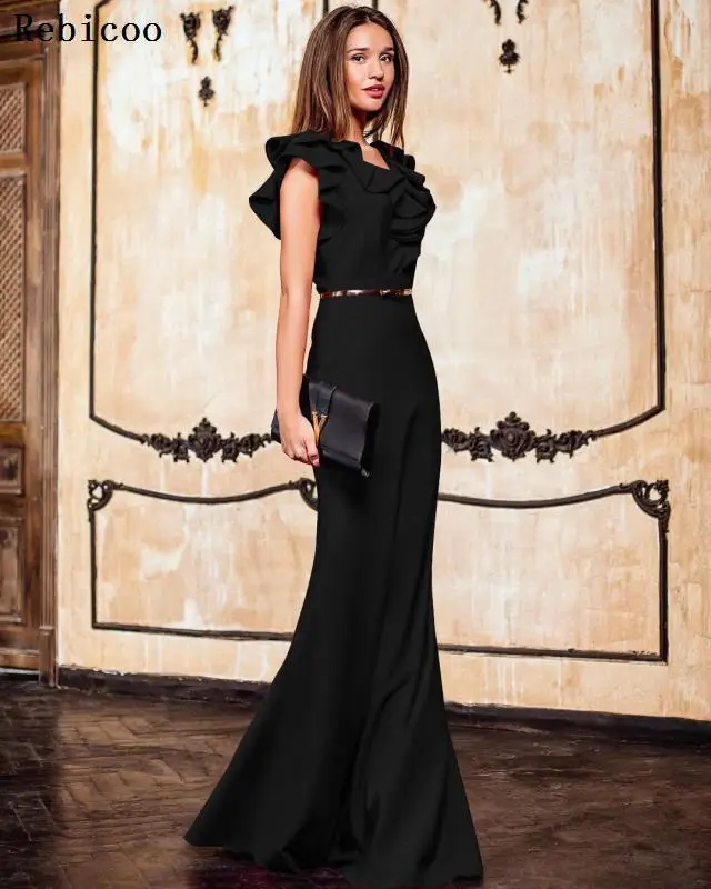 Женское длинное вечернее платье русалка элегантное желтое или зеленое макси с