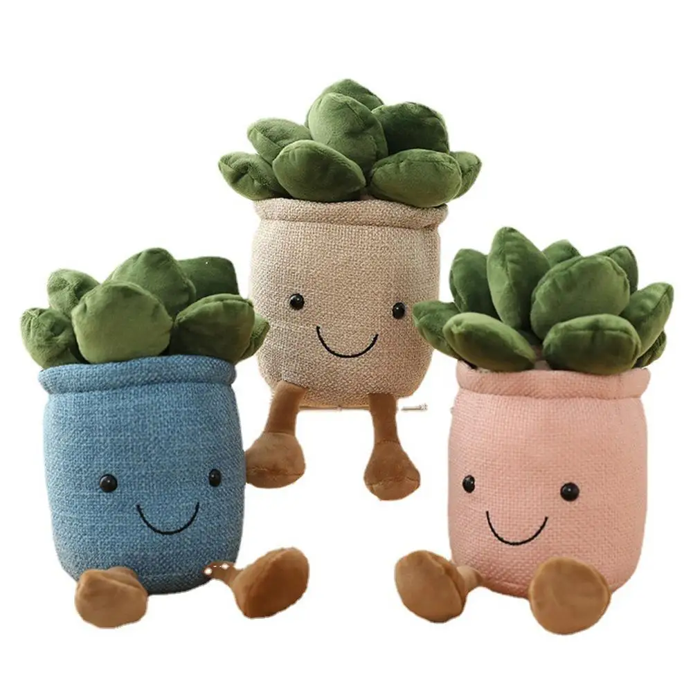 

Lifelike Tulip&Succulent Plants Plush Stuffed Decor Toys Soft Bookshelf Decor Doll Creative Potted Flowers Pillow for Girls Gift