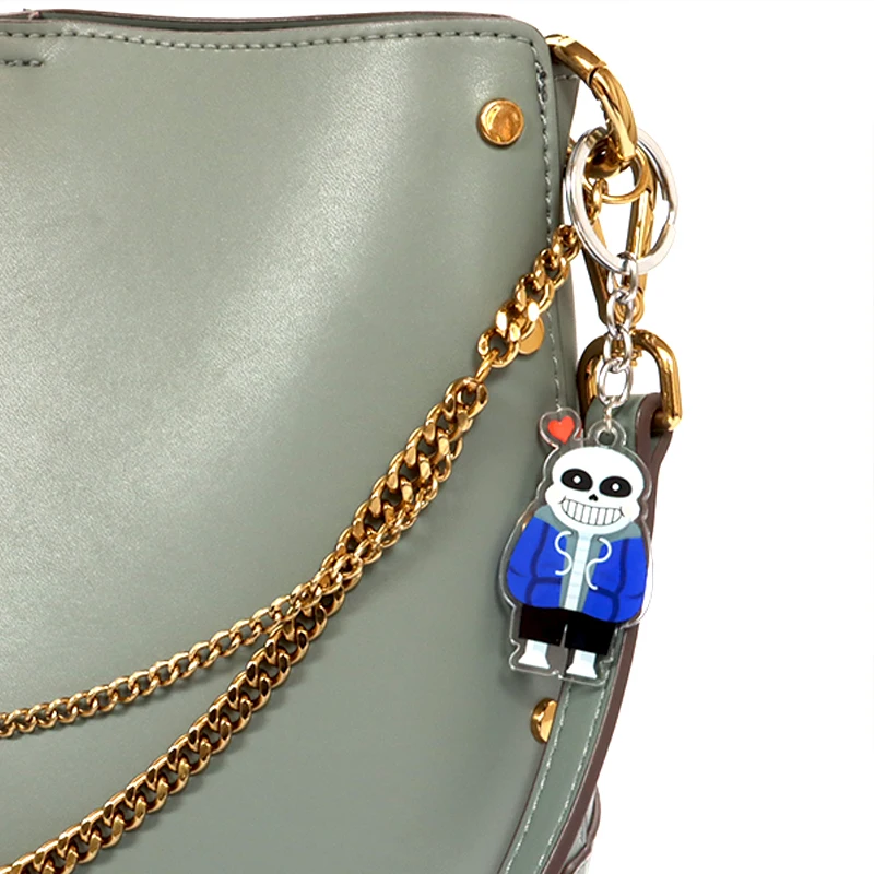 Акриловый брелок для ключей с рисунком черепа из аниме Undertale Sans аксессуары