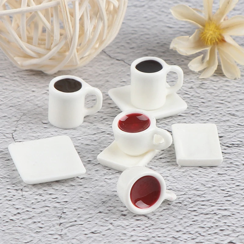 Миниатюрный Кукольный домик 2 комплекта кофейная чашка кухонная комната еда