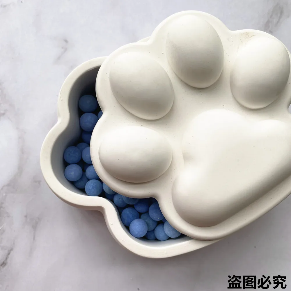 Big Cat paw Silicone Mold Cement Flowerpot Mould Storage Box Silicone Mold Set DIY Epoxy mold images - 6