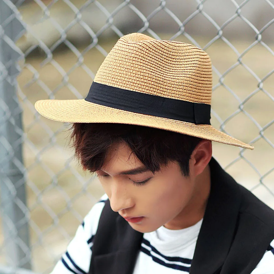 Шляпа от солнца в стиле унисекс Соломенная Панама для отпуска повседневном с