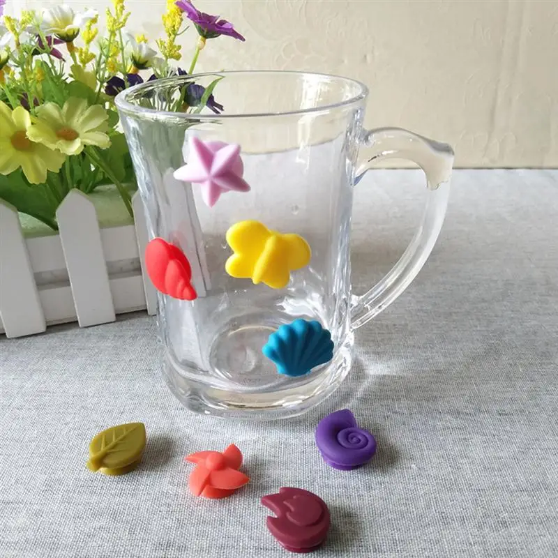 8 шт. маркер на стакан для вина креативный мультфильм Силиконовые - Цена: 167,27 руб.