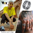 Мужское кольцо с цепочкой Vnox, кольцо с цепочкой в античном стиле, Ювелирное Украшение в стиле рок-панк, аксессуар из нержавеющей стали шириной 10 мм