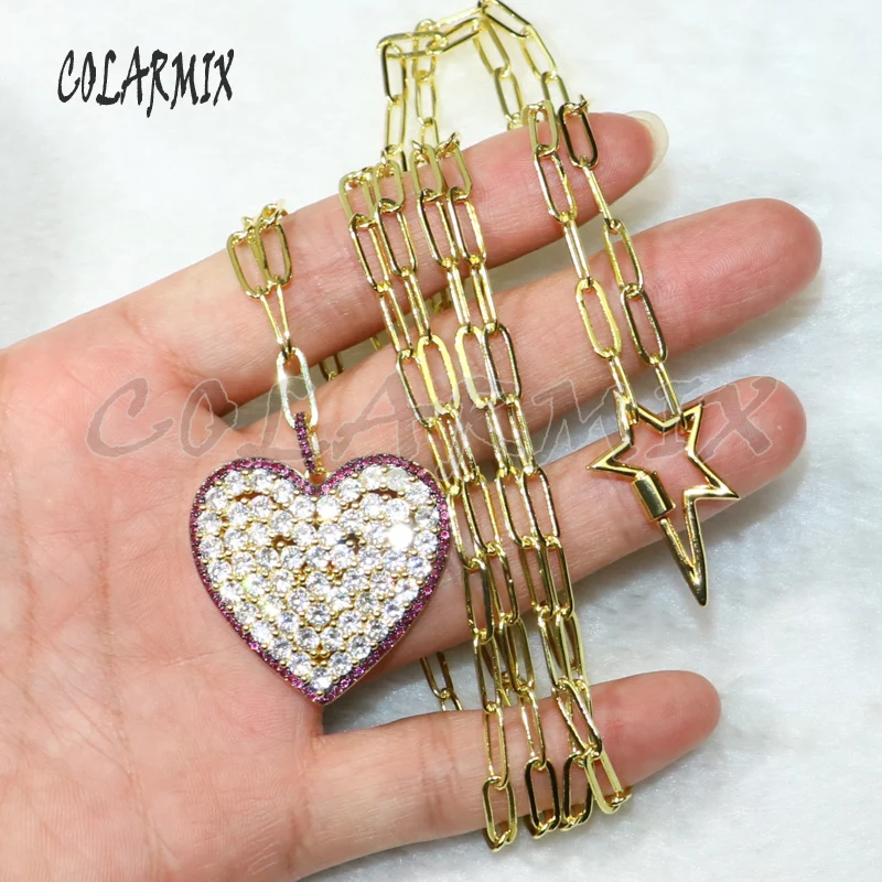 3 шт многослойное ожерелье с цирконием аксессуары подвеской в виде сердца