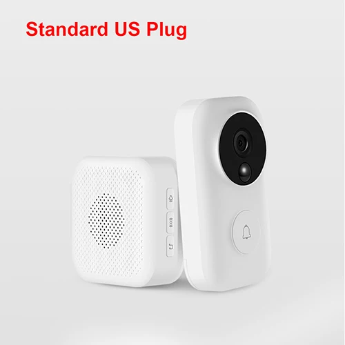 doorbell and bell US Xiaomi Zero AI распознавание лица дверной звонок набор 720P ИК ночного видения Видео Обнаружение движения SMS Push домофон облачная система хранения - Цвет: doorbell and bell US