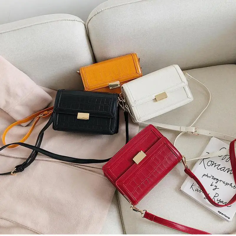 

Women's Handbags 2020 New Casual Simple Small Square Bag Korean Stone Pattern Fashion Tide Wild Shoulder Messenger Bag B799