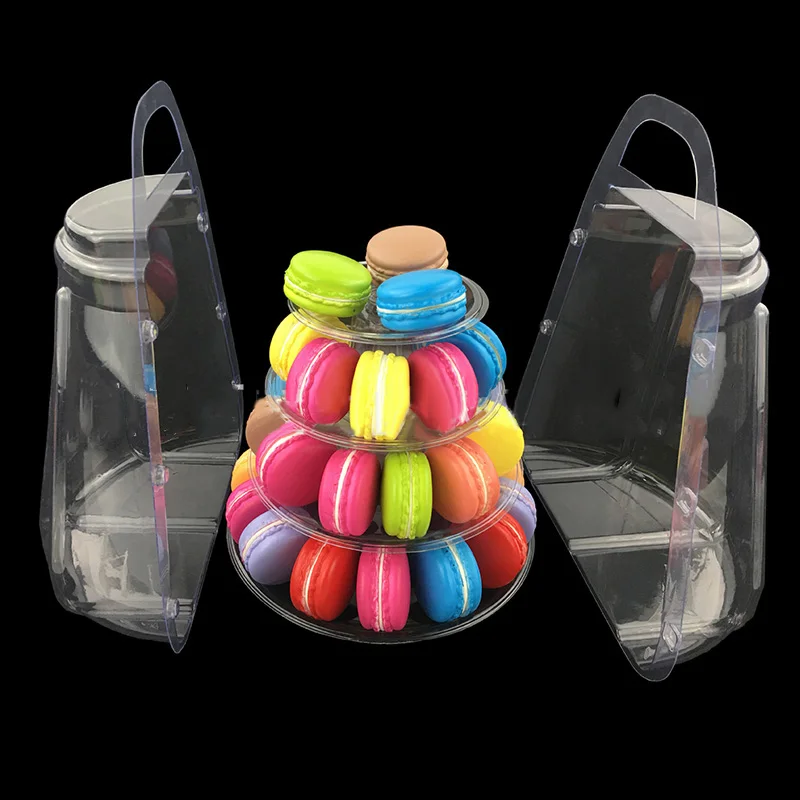 

2018 4 Tiers Round Clear Macaron Macaroons Tower Pyramid Stand Rack Weddings Z1
