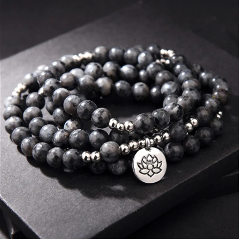 Мала-Йога браслеты Будда лотос жизнь дерево OM из 108 жемчужин браслет для женщин и