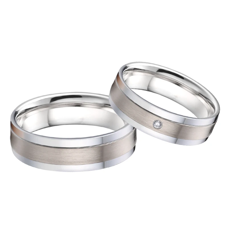 Комплект колец для влюбленных из нержавеющей стали комплект свадебных пар