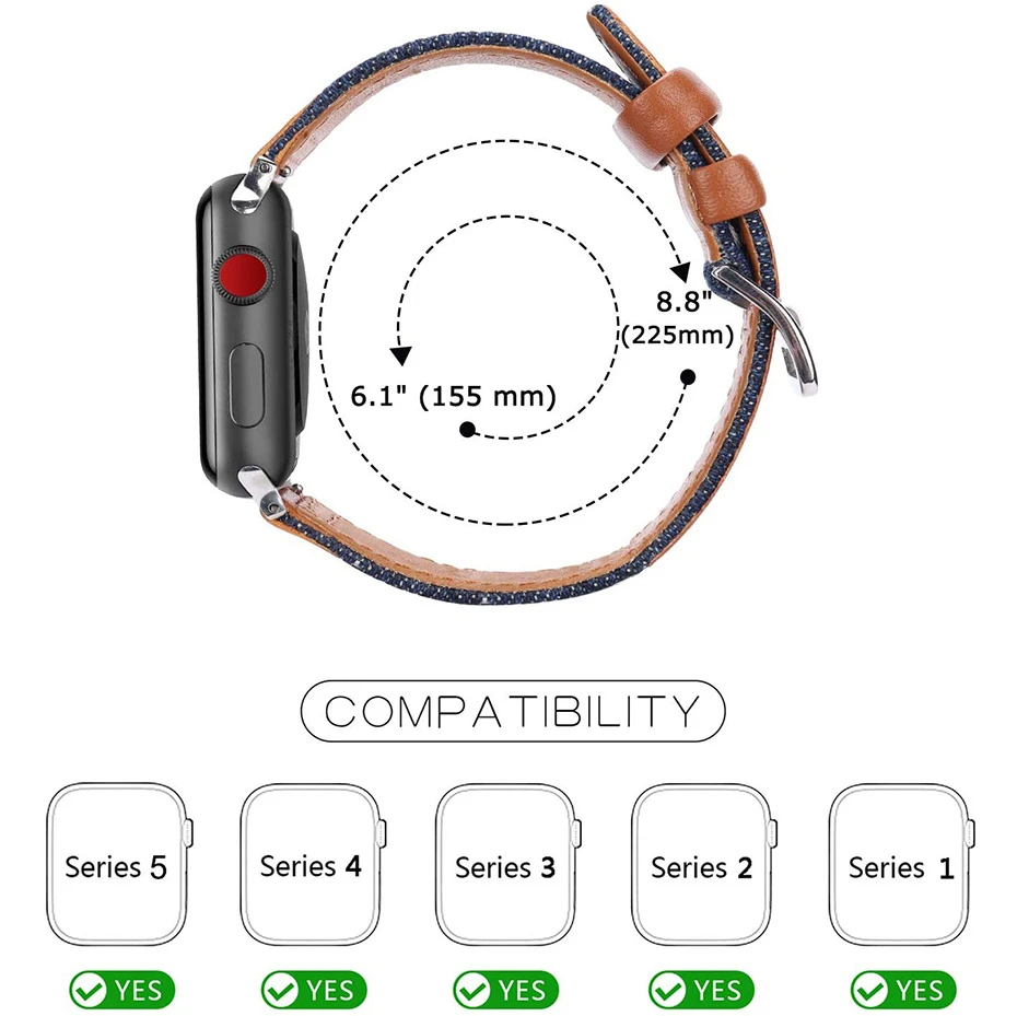 Ремешок нейлоновый кожаный для apple watch band 44 мм Iwatch series 6 5 4 3 Аксессуары смарт-часов