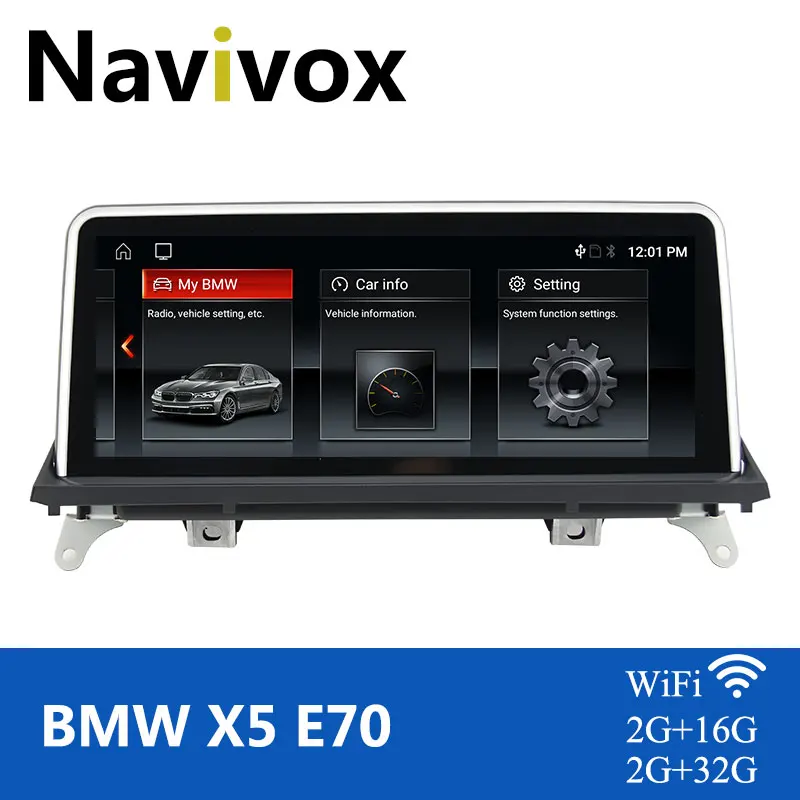 

Navivox Car Android Pantalla For BMW X5 E70 X6 E71 Android Multimedia Player Wifi GPS Navigation IPS Steering Wheel Control